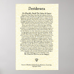Poster DESIDERATA Poster-Ehrmann-11x17-Église Parchemin
