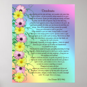 Poster Desiderata prose couleurs arc-en-ciel