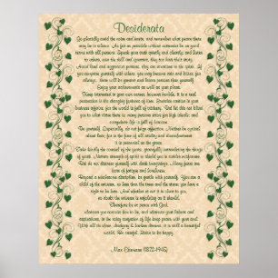 Poster Desiderata prose Ivy sur parchemin léger