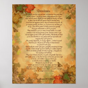 Poster Desiderata prose sur Automne couleurs arrière - pl