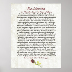 Poster DESIDERATA Red Rosie