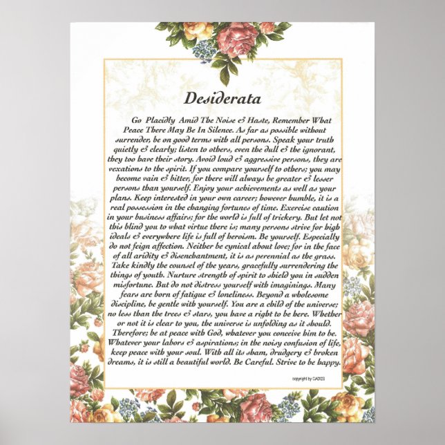 Poster DesIDERATA Rosepaper (Devant)