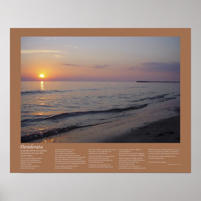 Poster Desiderata - Sunset Beach Waves (Devant)