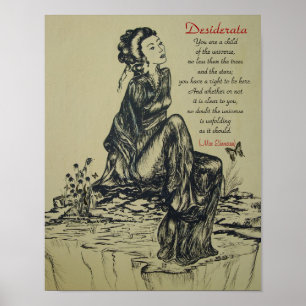 Poster Desiderata sur le stylet et l'encre dessin, Art as