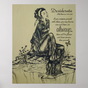 Poster Desiderata sur le stylet et l'encre dessin, Art as
