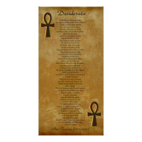 Desiderata sur parchemin look arrière - plan Ankh
