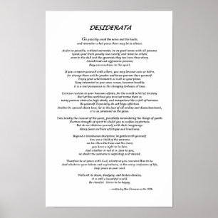 Poster Desiderata White