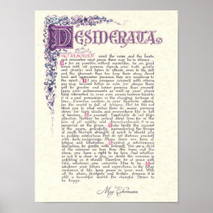 Poster DESIDERATA with Florentine Colours
