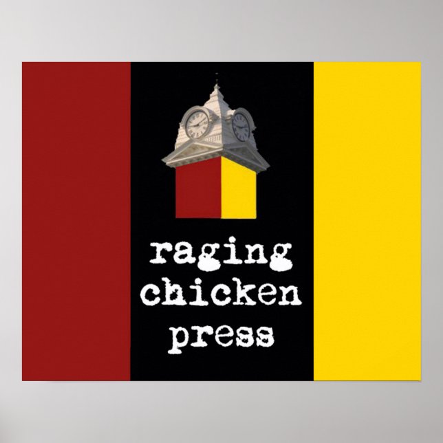 Poster design 2012 Raging Chicken Press (Devant)