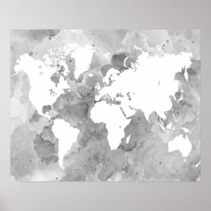 Poster design 49 Gray World Map