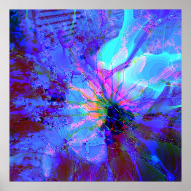 Poster Design abstrait bleu et violet (Devant)