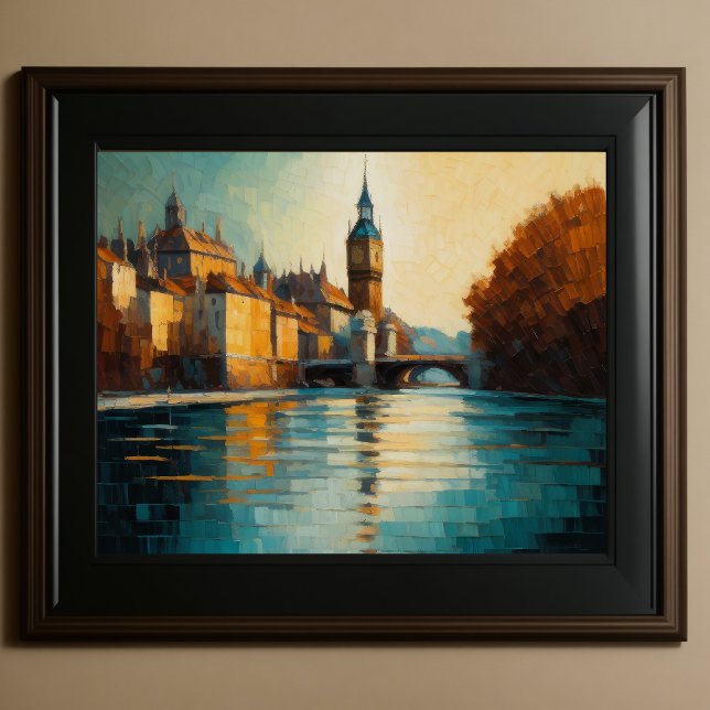 Poster Design abstrait moderne Or Orange Bleu européen (Créateur téléchargé)