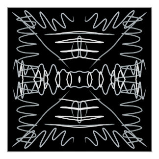 Poster Design abstrait noir et blanc