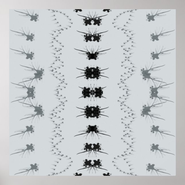 Poster Design abstrait noir et gris (Devant)