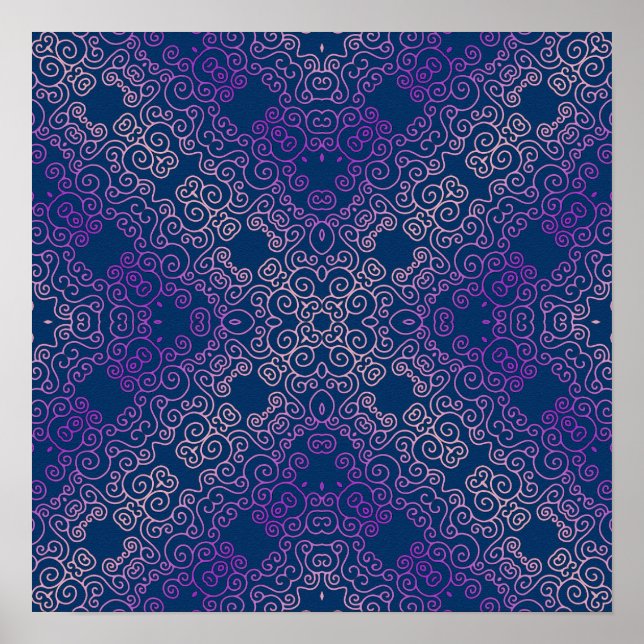 Poster design arabesque violet (Devant)