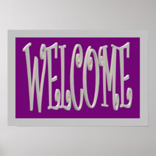 Poster Design d'accueil gris et violet