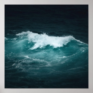 Poster Design d'art de la vague de l'océan foncé