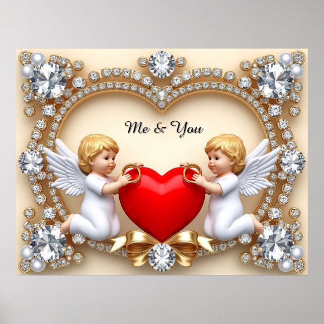Poster Design de coeur romantique (Devant)