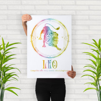 Poster Design de compatibilité Zodiac Leo