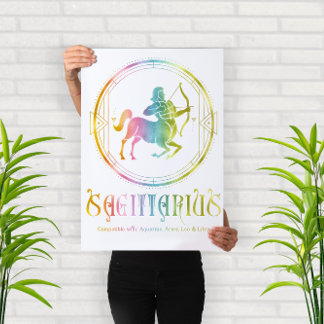 Poster Design de compatibilité Zodiac Sagittarius