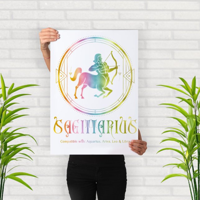 Poster Design de compatibilité Zodiac Sagittarius (Créateur téléchargé)