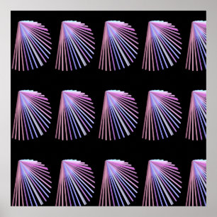 Poster Design de coquillages de plage d'art de la ligne v