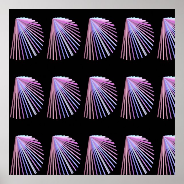 Poster Design de coquillages de plage d'art de la ligne v (Devant)