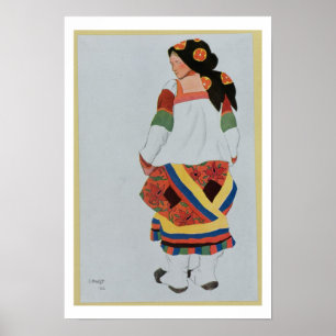 Poster Design de costume pour une fille paysanne, 1922 (c