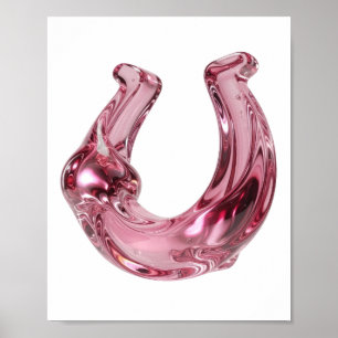 Poster Design de fer à cheval en verre rose spirituel