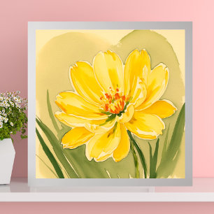 Poster Design de fleurs jaunes