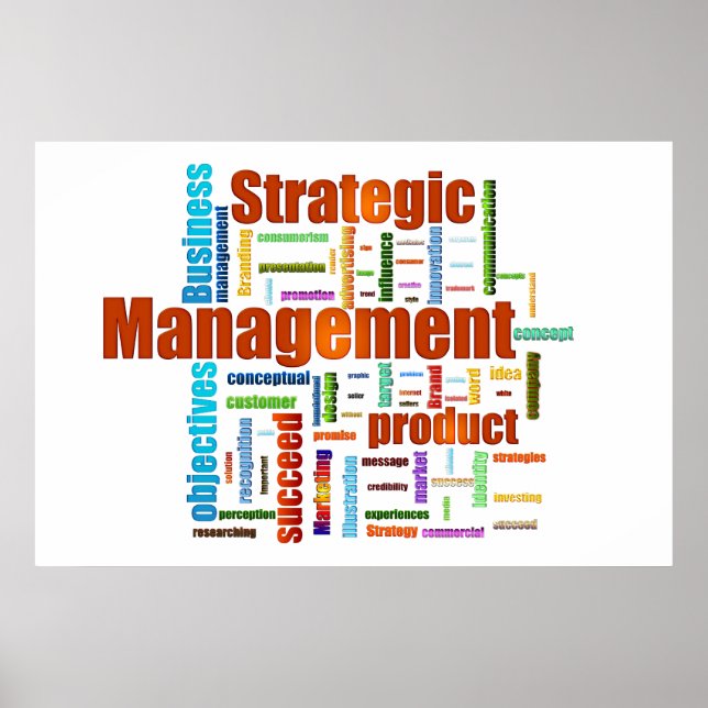 Poster Design de gestion stratégique Orange (Devant)
