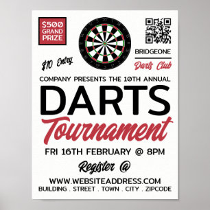 Poster Design de logo en tableau, Advert tournoi de fléch