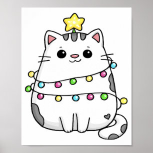 Poster Design de Noël de chat mignon