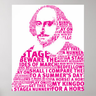 Poster Design de texte rose Shakespeare