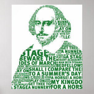 Poster Design de texte vert Shakespeare