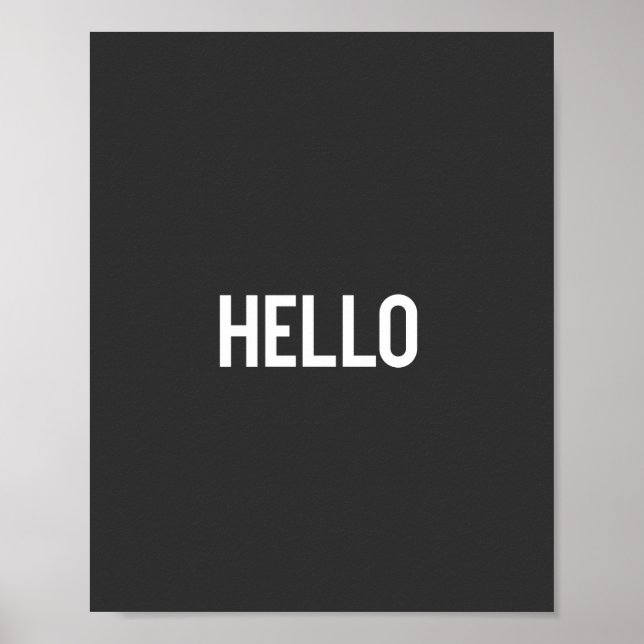 Poster Design de typographie en noir et blanc - HELLO (Devant)