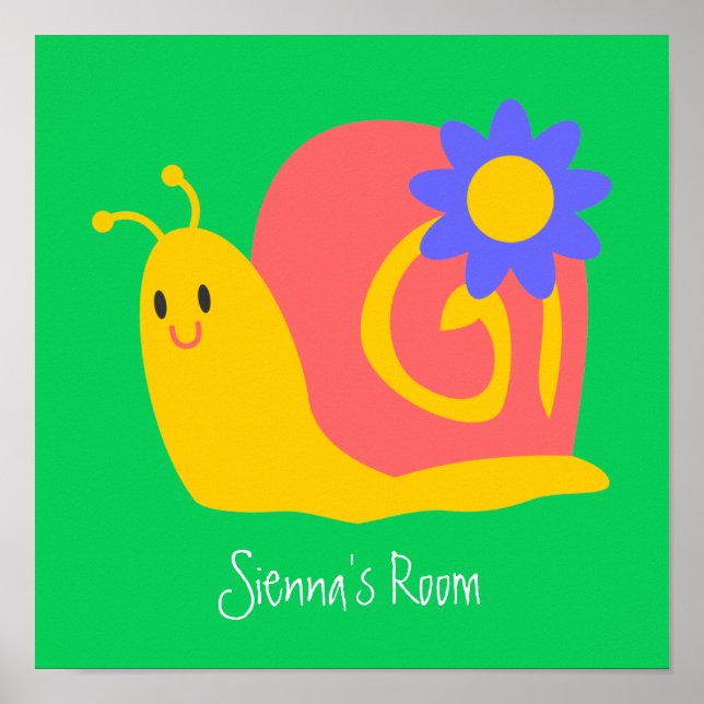 Poster Design d'escargot pour enfants coloré (Devant)