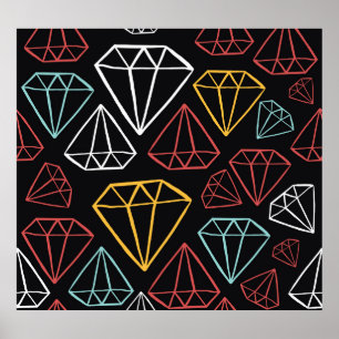 Poster Design diamant vintage, motif transparent