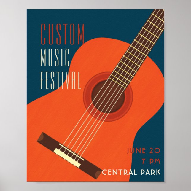Poster Design d'illustration guitare/musique (Devant)