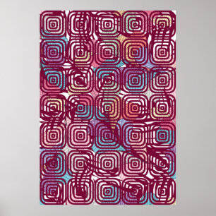 Poster Design d'illustration vintage coloré feuille Abstr