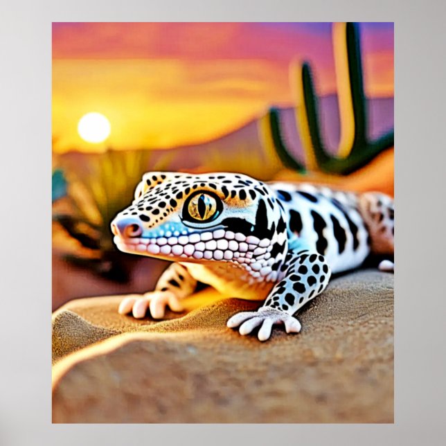 Poster Design du désert de Leopard Gecko (Devant)
