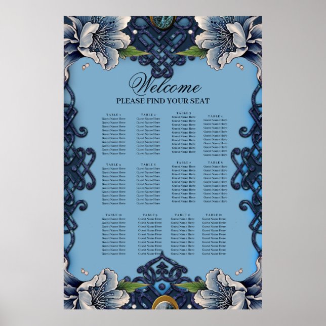 Poster Design élégant bleu celtique (Devant)