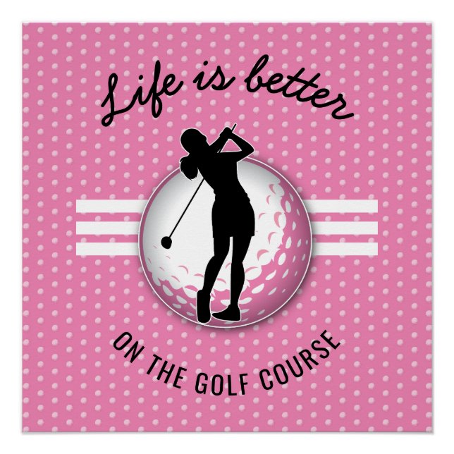 Poster Design élégant de Golfeur pour femmes (Devant)