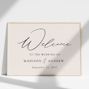 Poster Design élégant Script Design Mariage Bienvenue