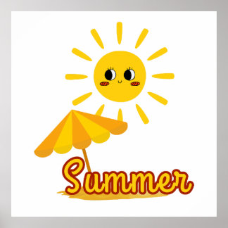 Poster Design ensoleillé d'été dynamique