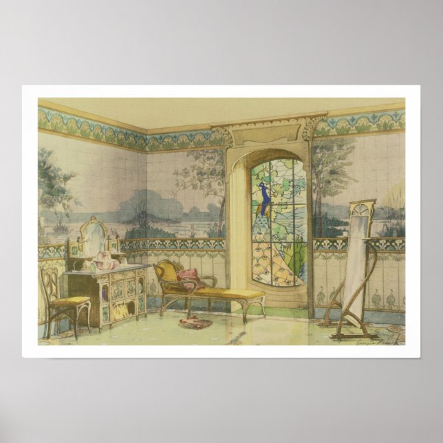 Poster Design for a Bathroom, from 'Interieurs Modernes' (Devant)