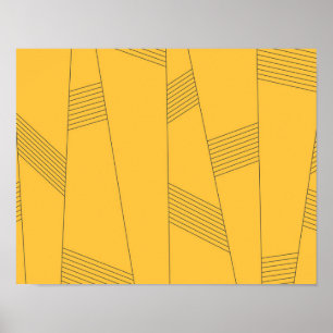 Poster Design graphique abstrait simple, jaune et moderne