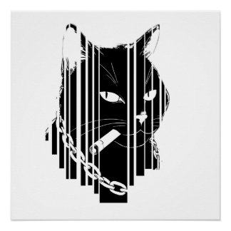 Poster Design graphique de chat cool