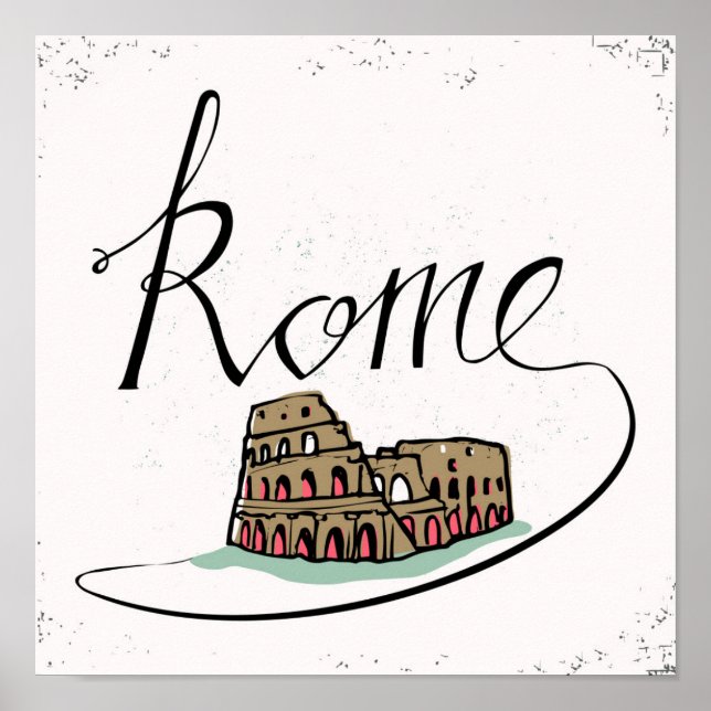 Poster Design Lettré à la main de Rome (Devant)