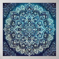 Design Mandala dégradé bleu
